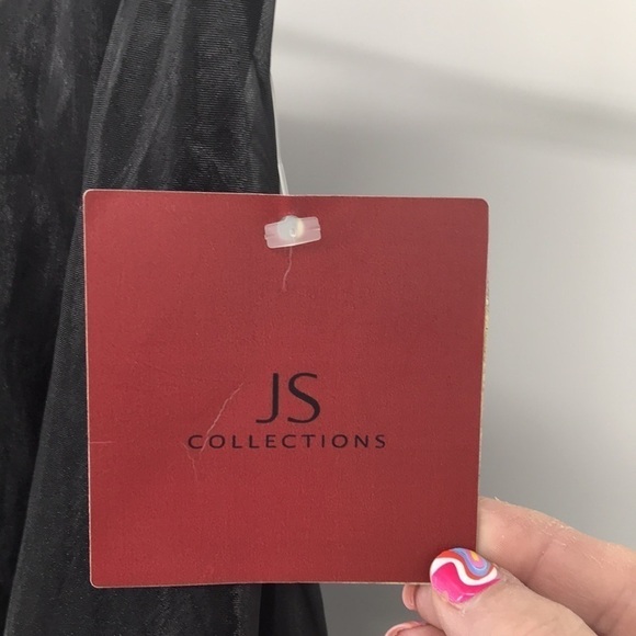JS Collection Iridescent Black Floor Length Skirt Size 4 New - Picture 2 of 10